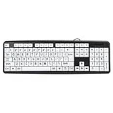 Äldre Tangentbord, Lågt Tangentbord USB-trådbundet Old People-tangentbord med e Large Print Keys (Svart)