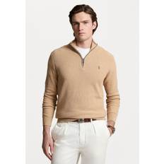 Polo Ralph Lauren KNIT COTTON QUARTER ZIP JUMPER - Stickad tröja - camel melange