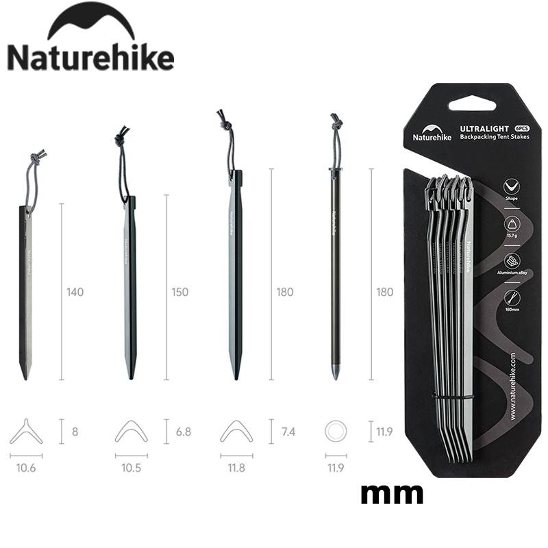 Naturehike 2026 NewHiking Tent Lightweight Tent Pegs for Outdoor Hiking and Camping Durable&Stable Compatible with All Tents