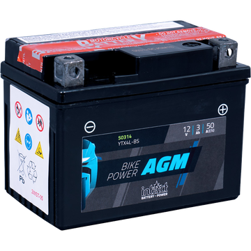 YTX4L-BS AGM/GEL batteri til MC og ATV 12V 3Ah (113x70x85mm)