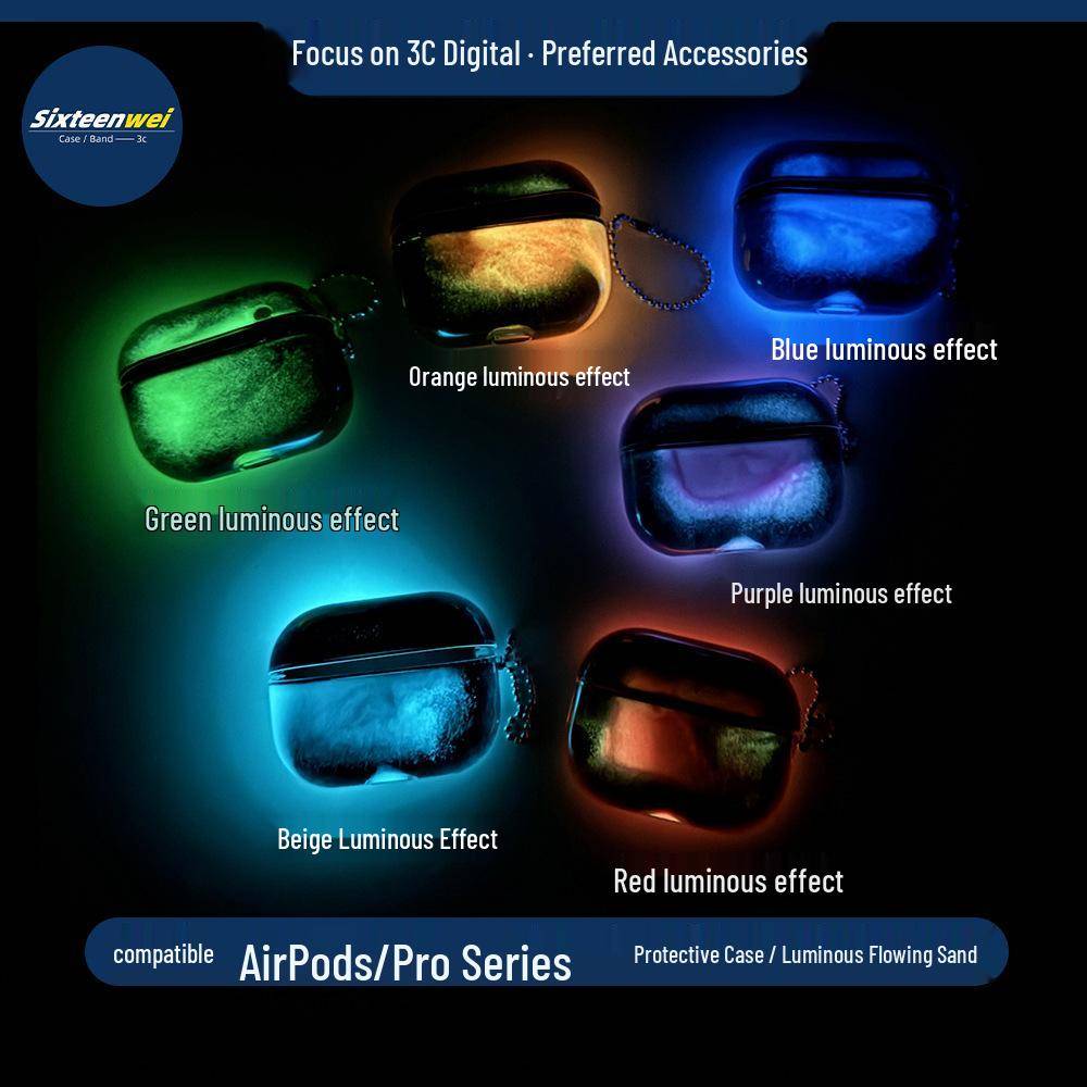 Glow Sand AirPods Pro 2/3 Fodral, Kompatibelt med Apple Hörlurar, 1:a till 4:e Gen