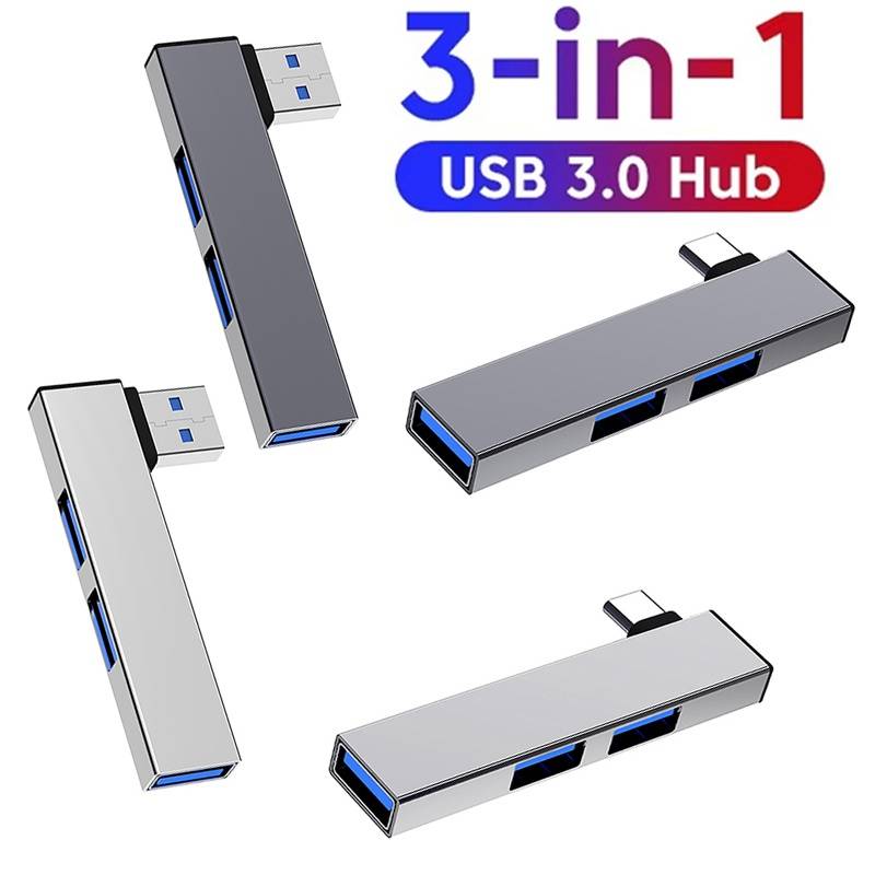 USB HUB 3 In 1 Docking Station Portable USB 3.0/Type C 3.0 To 3 USB HUB Speed 5.0Gbps Multi Port Splitter For PC Laptop Computer