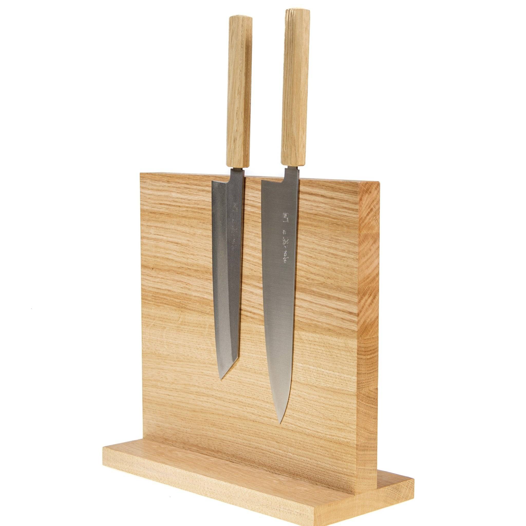 Knifeblock Original – double-sided magnetic knife block, no-frills, in several sizes and wood species - 50x30x4 cm / Smoked oak