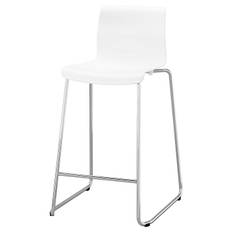 IKEA - GLENN barstol, hvid/forkromet, 66 cm
