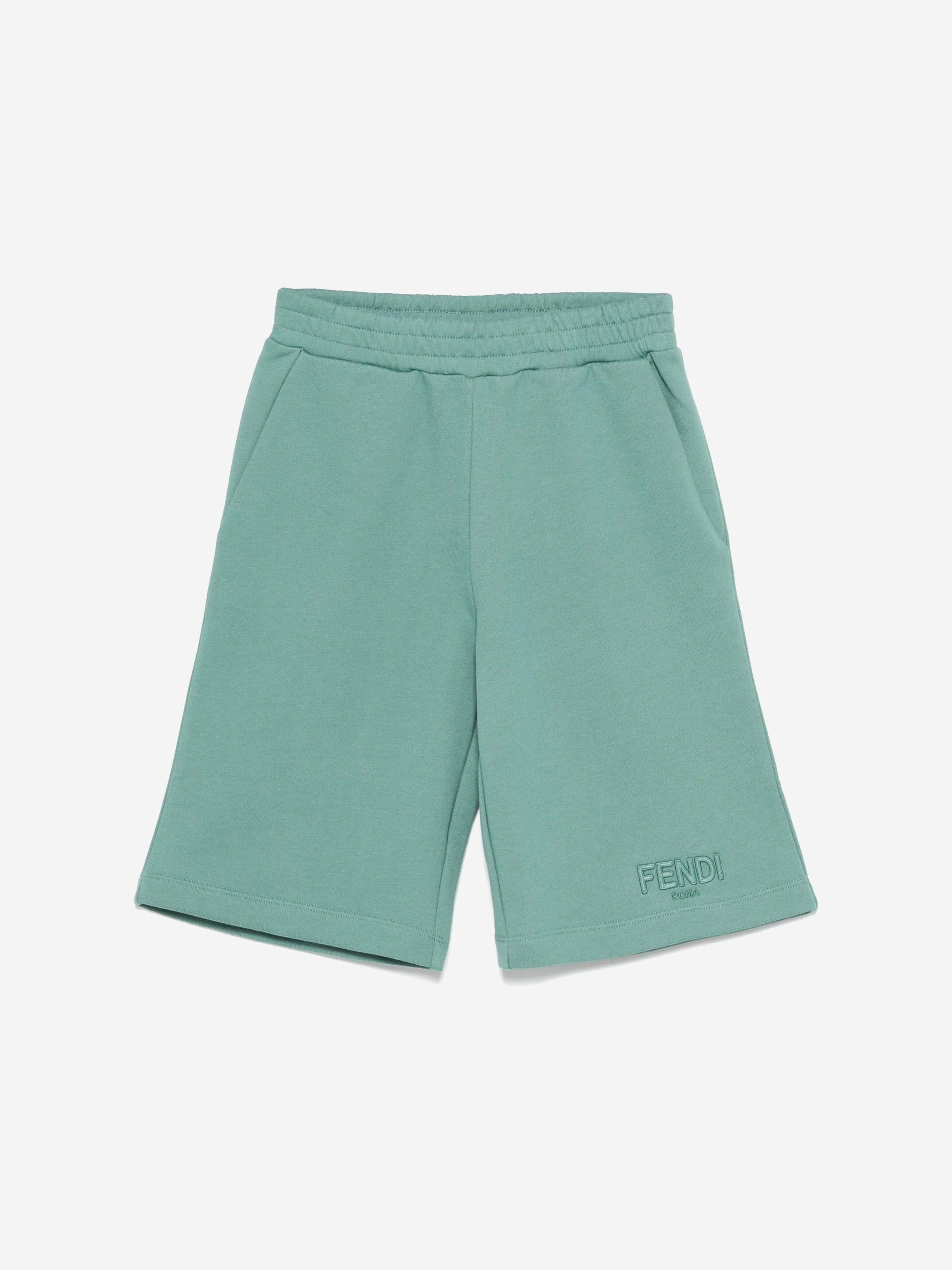 Fendi Boys Bermuda Shorts in Green - Green / 14 Yrs (14 Yrs)