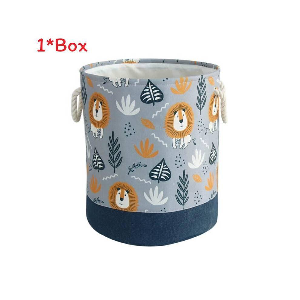 (Blue,35x40cm)Kids Room Organizer With Canvas Drawstring Toy Basket For Playroom Decor Storage