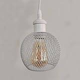 TWSXTE Vit hänglampa, industriell Modern taklampa, rustik stil bur ljuskrona, interiörbelysning, kök vardagsrum matsal sovrum lampa, E27 LED justerbar repdekoration