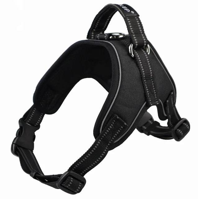 Adjustable Reflective Dog Harness Vest - black / XL (XL)