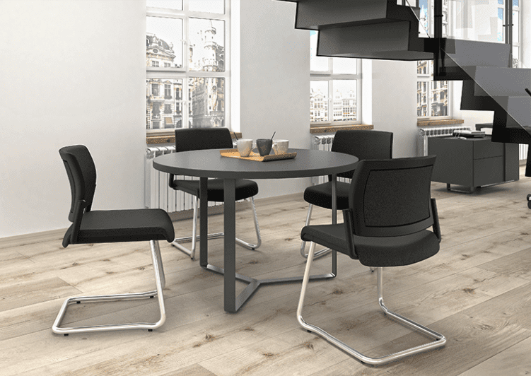 PLANA Mødebord, elegant metalben - Ø120 H75 cm.