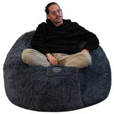 Lerosier1234 gigantisk bönpåse enorm XXL päls 120 cm/47,2 tum diameter ultrakomfortt strimlat skum, soffa, kudde. (grå)