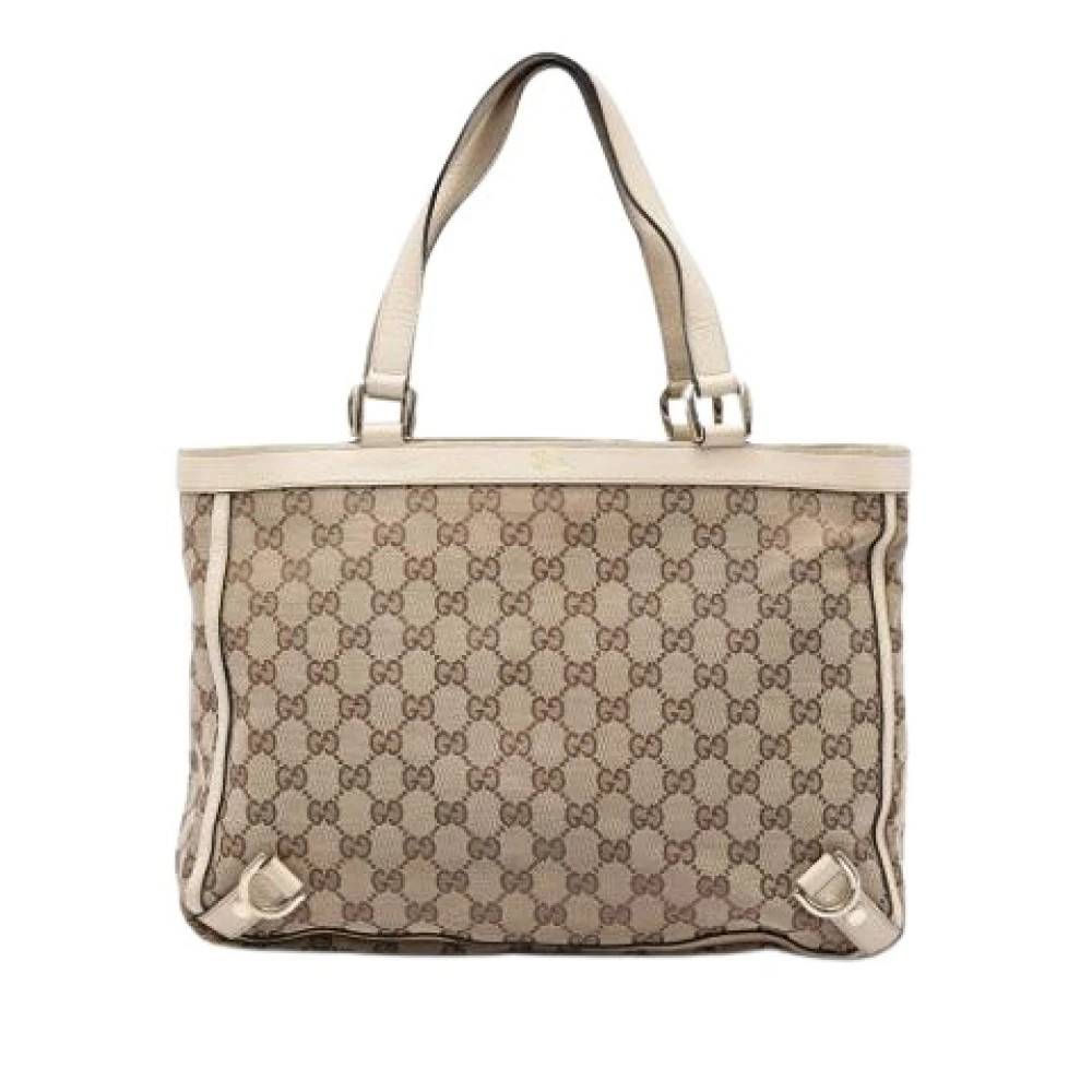 Gucci Vintage Pre-owned Canvas Tote Bag - Vintage - Dame - Brun - ONE SIZE - Læder