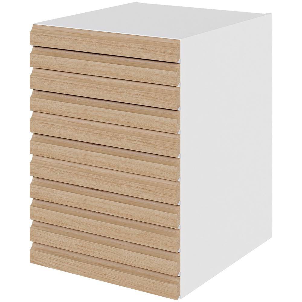 Multi-Living Køkken skuffeskab i S-Line Eg H: 70,4 cm D: 60,0 cm - 4 skuffer fuldtudtræk med softluk - Bredde: 50 cm.