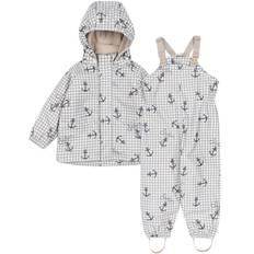 Konges Sløjd Regntøj m. Seler/Fleece - PU - Palme - Sailor Check - Konges Sløjd - 5-6 år (110-116) - Regntøj