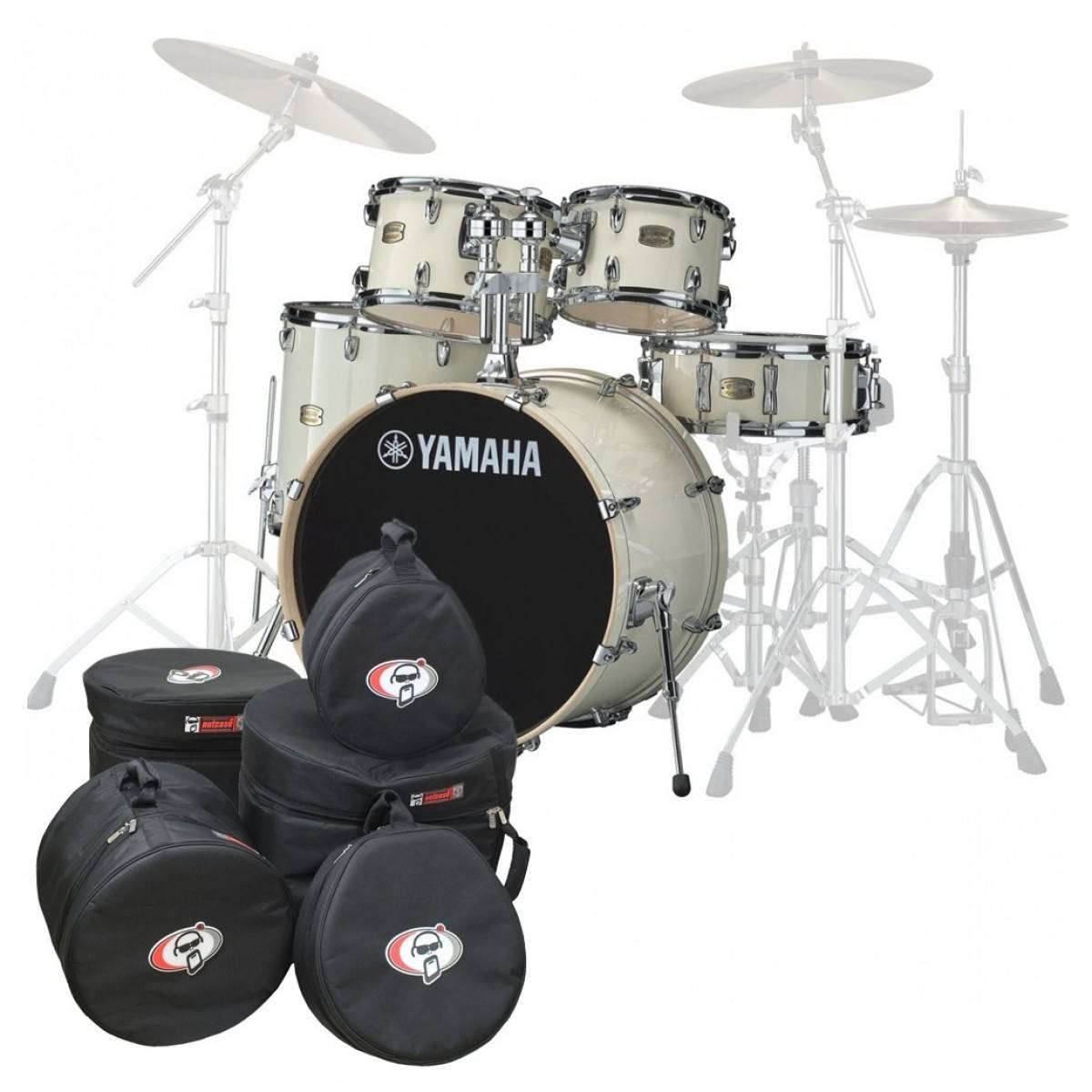 Yamaha Stage Custom Björk 22-tums 5-bit Skalpaket m/ Väskor Classic White
