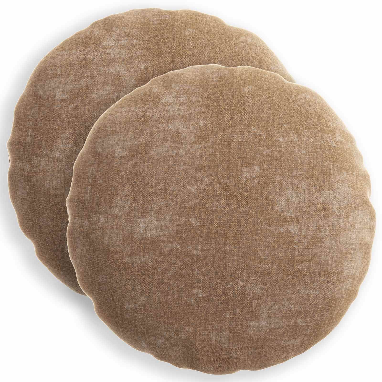 vidaXL Pudebetræk 2 pcs HEERLEN Brun Ø 60 cm Chenille Stof
