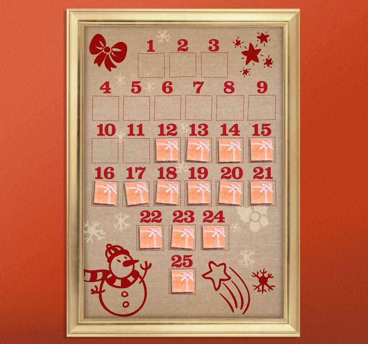 Advent kalender jul klistermärke
