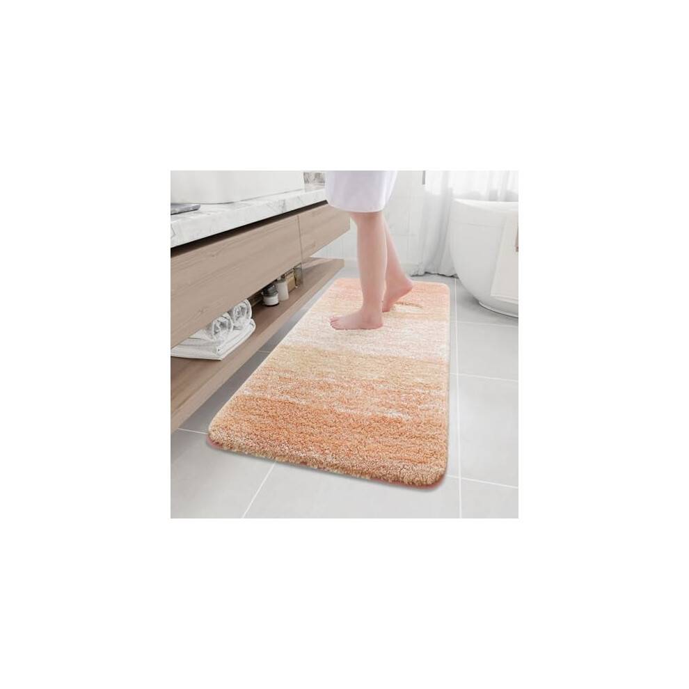 Mikrofiber Shaggy Badeværelsestæppe Skridsikkert Absorberende 24 tommer