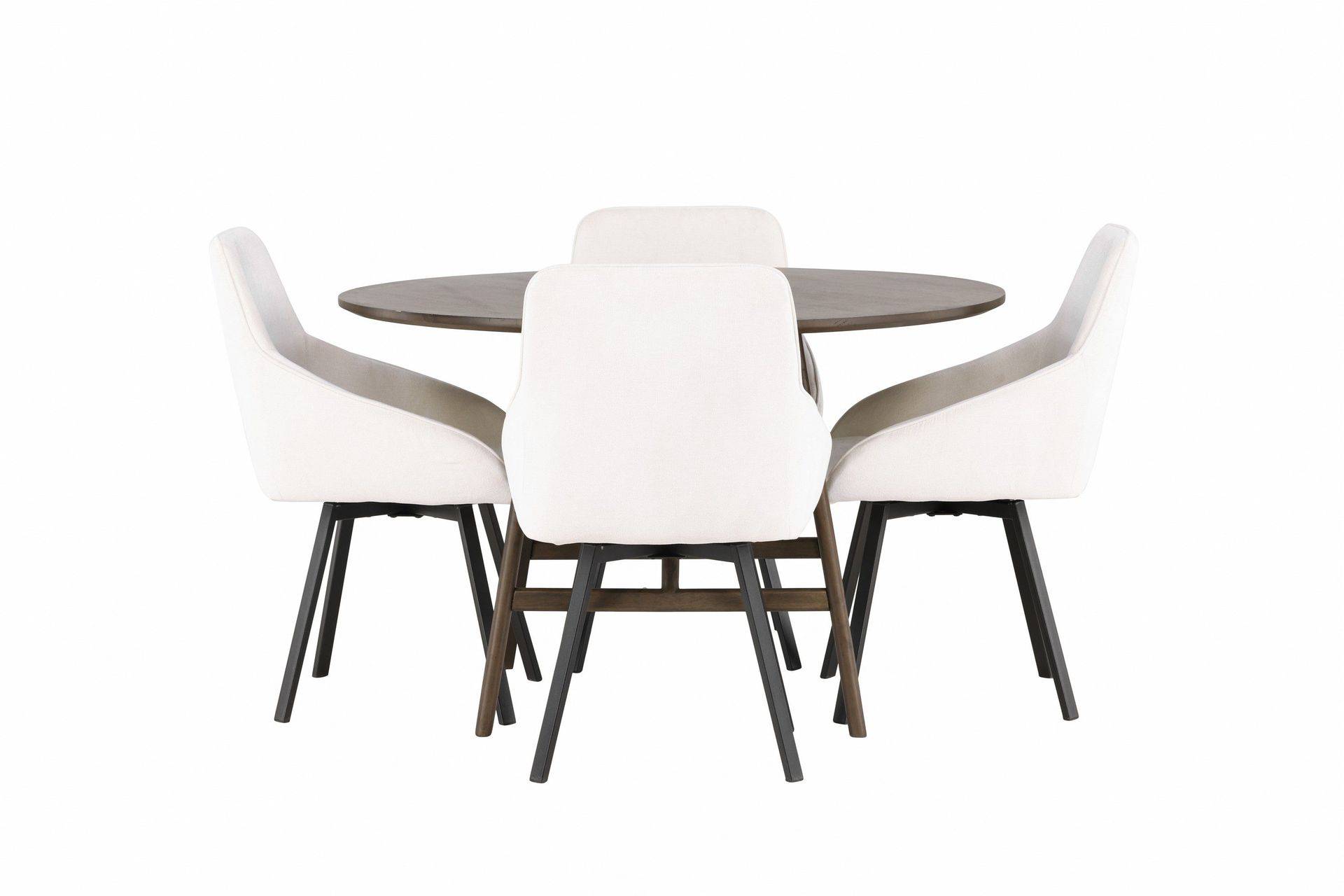 Kaseidon Matgrupp 100 cm Rund med 4 Rosie stolar - Beige Beige,Svart Venture Home