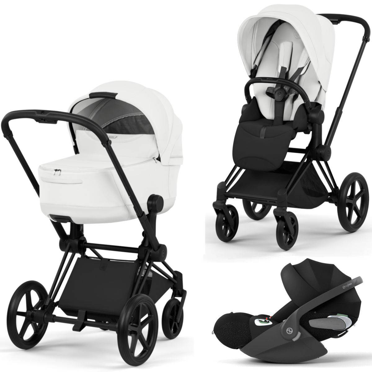 Cybex Priam 5 Style Stroller Set 3 in 1 incl. Cloud T i-Size Car Seat - Matt Black