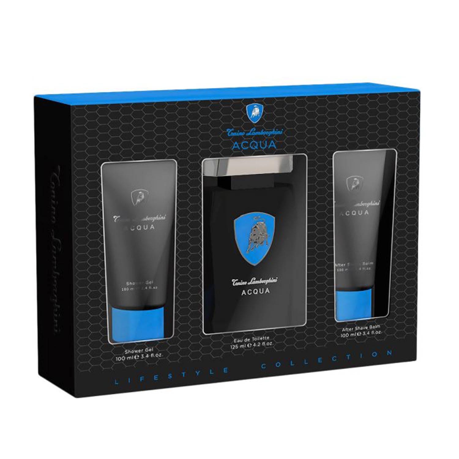 Tonino Lamborghini Vatten Eau de Toilette 125 ml Spray Badgel 100 ml Aftershave Balm 100 ml
