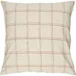 Ib Laursen Cushion Cover "Theodor" Natural with "Rustic Brown" Checkered Pattern 50 x 50 cm