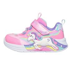 Skechers Sneakers Pink Multifarvet Med Enhjørning Og Blinklys - Str. 25
