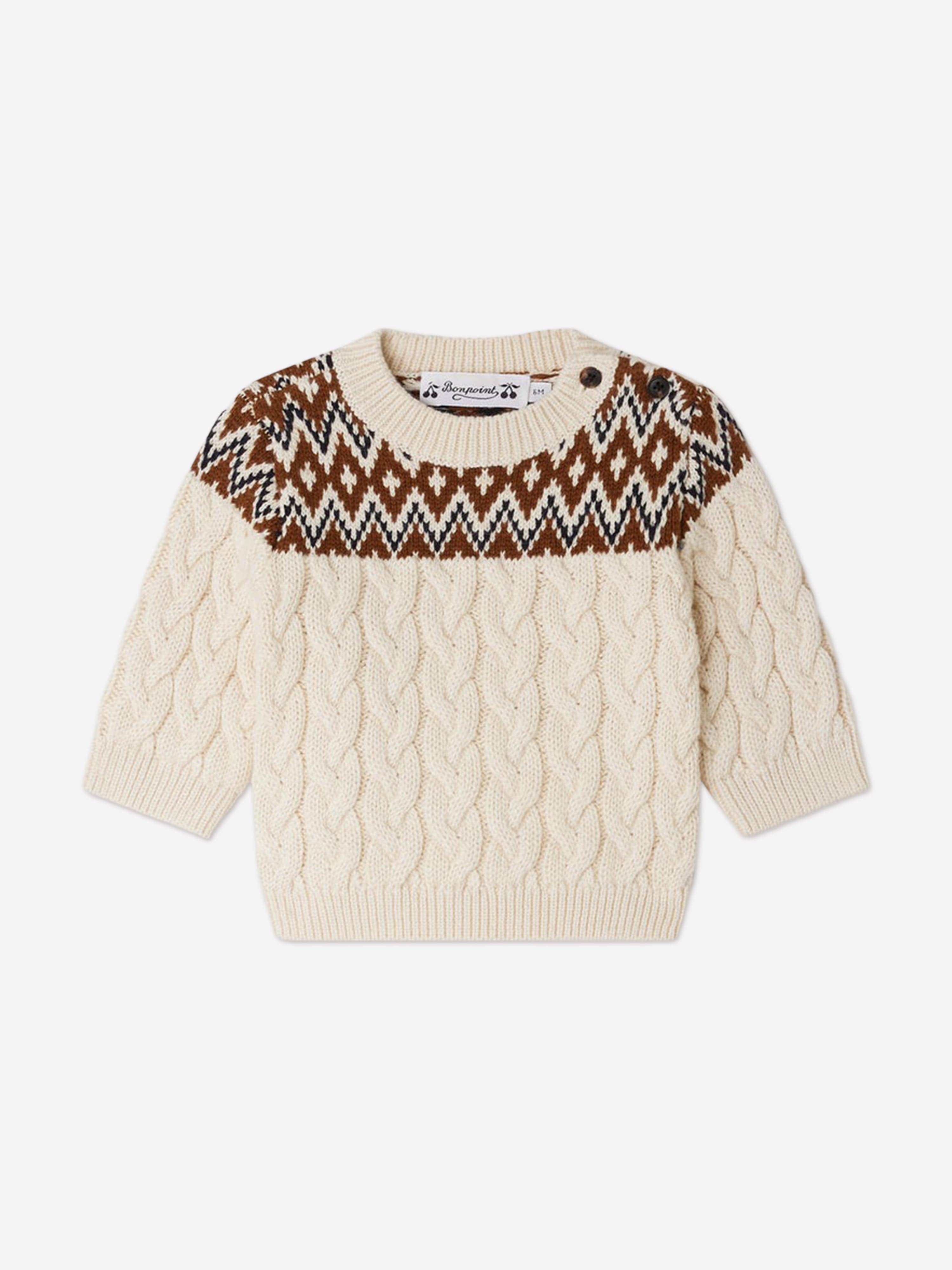 Bonpoint Baby Wool Knit Joshua Jumper in Ivory - Ivory / 2 Yrs (2 Yrs)