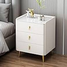 White Nightstand Tall 59cm/23.2in With 3 Drawers,Modern White Bedside Table With Drawer,night Stand,End Table For Bedroom Furniture,Sofa Side Table For Bedroom/Living Room (Color : White, Size : 4