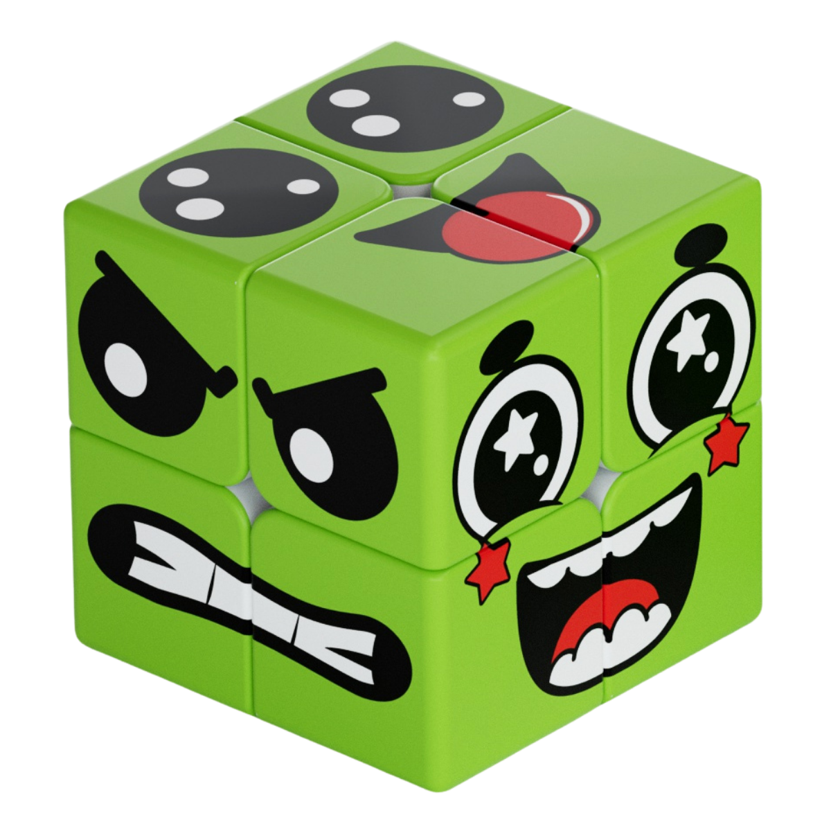 Z Cube 2x2 Emoji Face Cube Puzzle Toy Green - Rubiks Kub