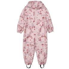 Minymo Softshelloverall - Peach Piska m. Blommor - Minymo - 4 år (104) - Softshell