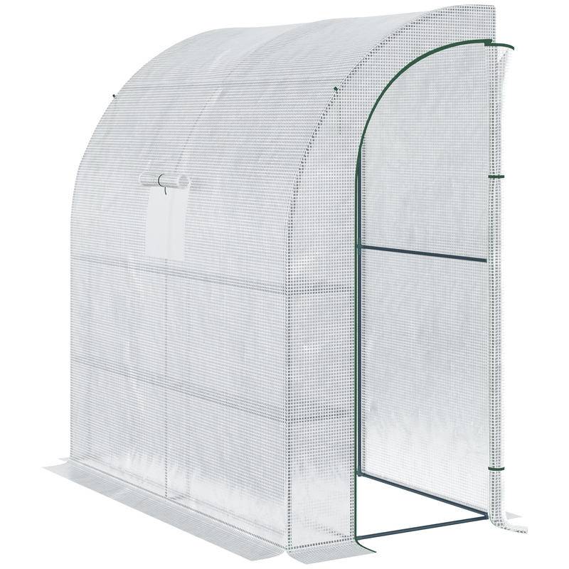 Pe Garden Greenhouse with 3-Tier Shelves, Balcony Greenhouse, 140 G/M² Reinforced Tarpaulin, Steel Frame, 2 Zippered Doors.