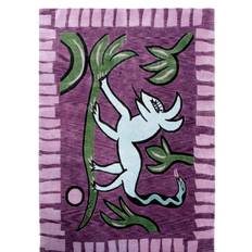 Handknuten matta Lizard Walk Lila 140 x 200 cm (140 x 200 cm)