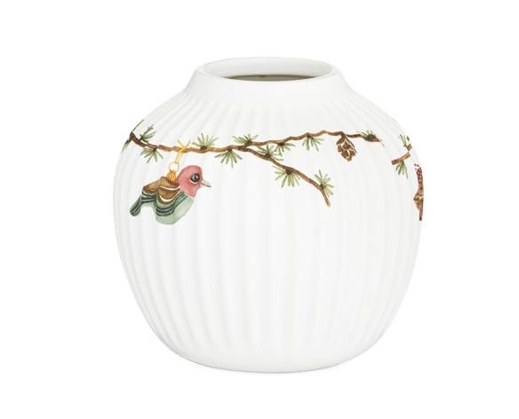 Kähler - Hammershøi Christmas Vase 13 cm - White With Deko (693209)