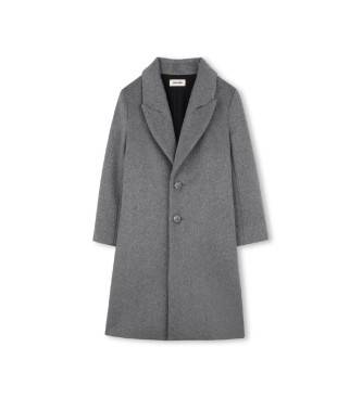 Zadig & Voltaire för flickor. X60422 Grå klassisk kappa (12años= 150cm), Casual, Bomull, barnmode
