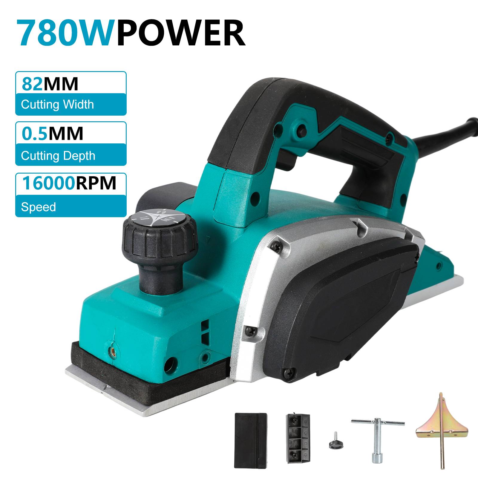 780W Electric Wood Planer, 16000 RPM, With 82mm Planer Knife, For Woodworking, DIY and Furniture Restoration Portable Woodworking Tool #20