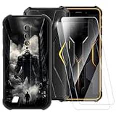 ESACMOT Monstermönster fodral kompatibelt med Ulefone Armor X12 Pro + [2-pack] skärmskydd härdat glas, stöttåligt fodral för Ulefone Armor X12 (5,8 tum)