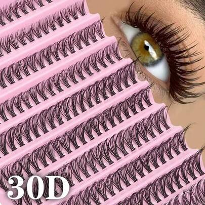 10 par lösögonfransar med naturligt utseende, 8 mm-16 mm franskluster och individuella fransar för dagligt bruk och smink