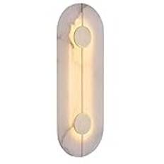 Modern Vanity Bathroom Wall Lamps & Sconces Nordic Style Stone Wall Lamp Natural Marble Lampshade Wall Sconce All Copper Base Indoor Wall Lights Chinese Style for Bedroom Living Room Corridor Terrace