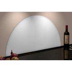 Halvcirkel stænkplade til køkken - 80 x 40 cm - Hvid glas