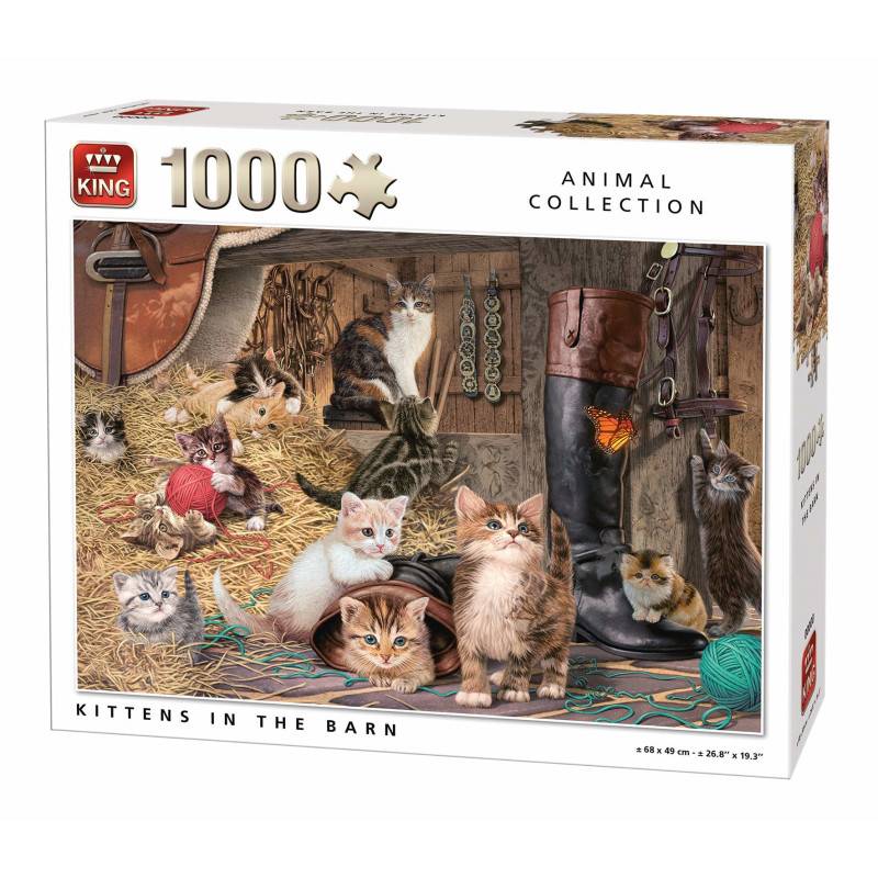 King 5700 Kätzchen im Stall bar Puzzle 1000 Teile