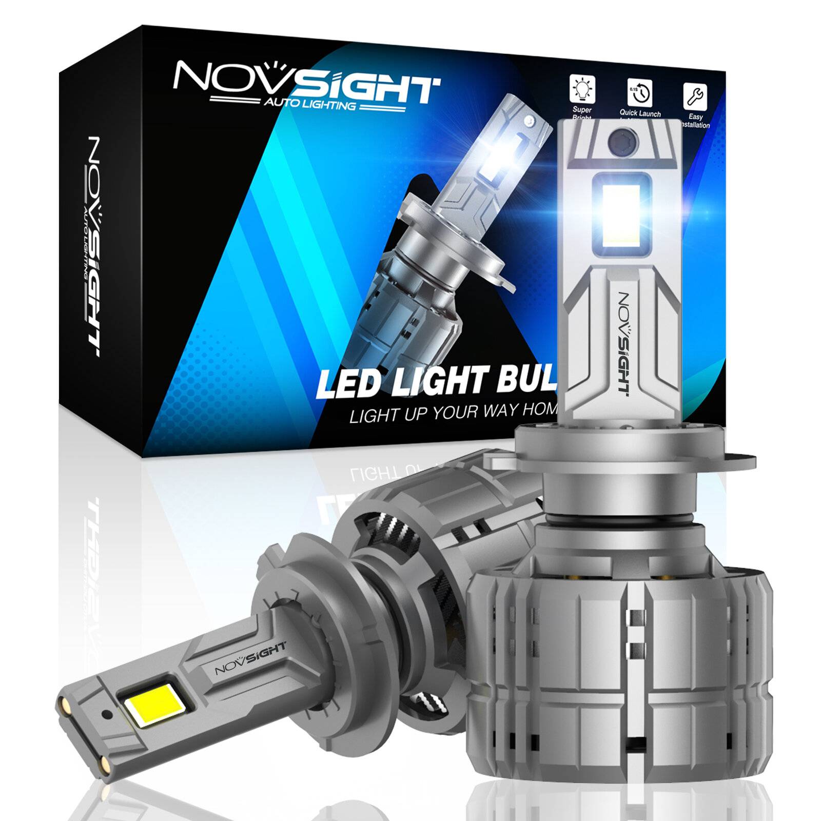 NOVSIGHT A500-N60 2ST 40000LM/Par Bilstrålkastare LED-lampor Hög/Låg Strålkastaresats 6500K Strålkastare IP68 Vattentät