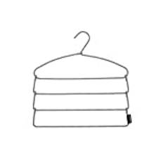 Brabantia Aluminium Kleiderbügel, Klädhängare för byxor (1 Pack), Black/White