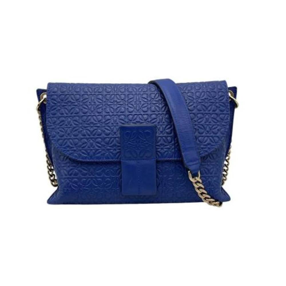 Loewe Pre-owned Pre-owned Avenue Skuldertaske - Vintage - Dame - Blå - ONE SIZE - Uld