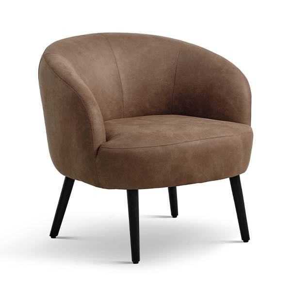 Erling Christensen Møbler Conrad lounge chair - Almond - Læder - Sort træ
