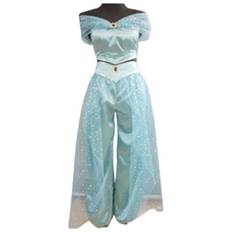 Aladdin Jasmine Princess Costume Dress Cosplay Rekvisitter Voksne X green L