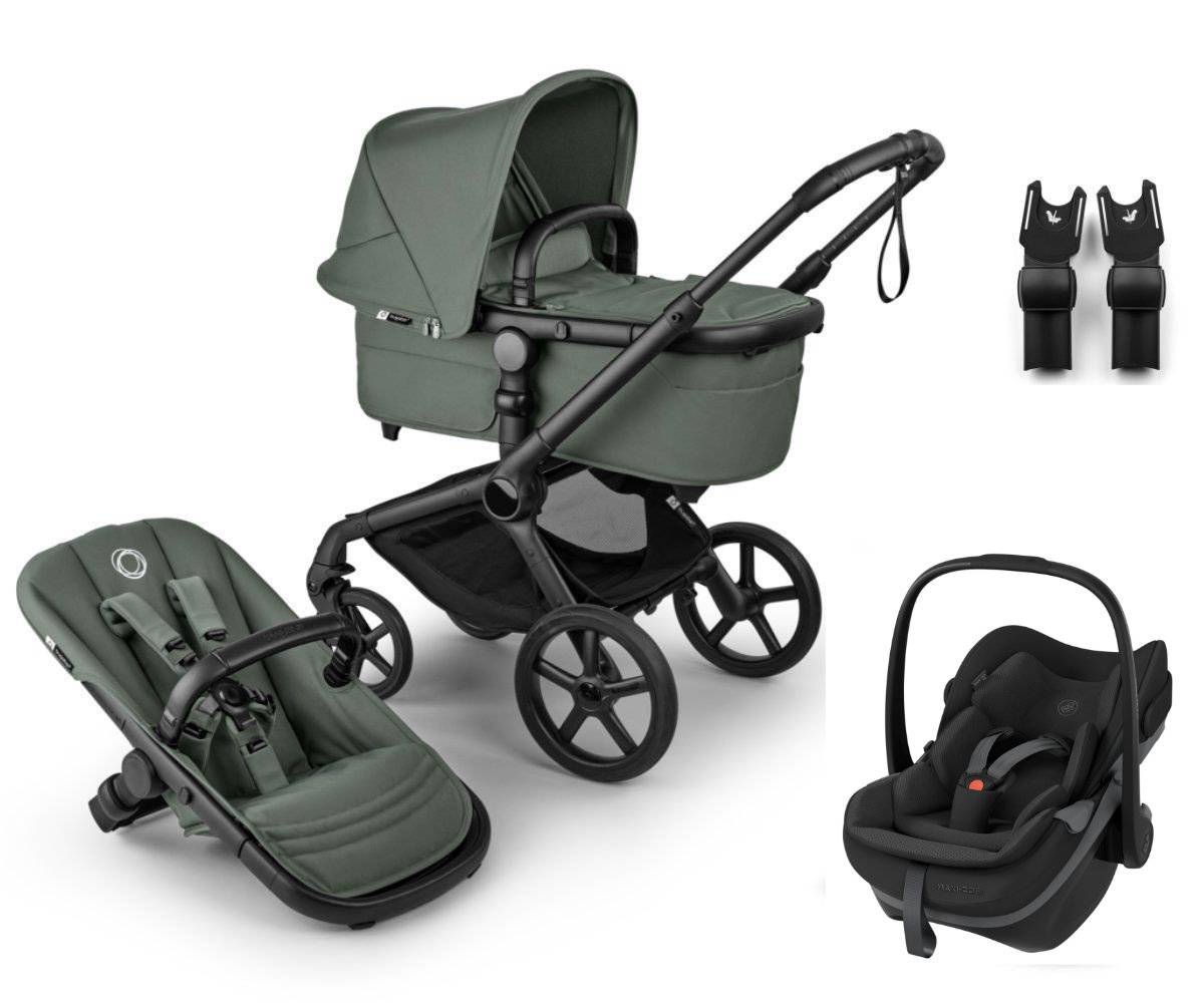 Bugaboo Fox 5 Renew Stroller Set 3 in 1 incl. Maxi Cosi Pebble Slide Pro - Black / Forest Green