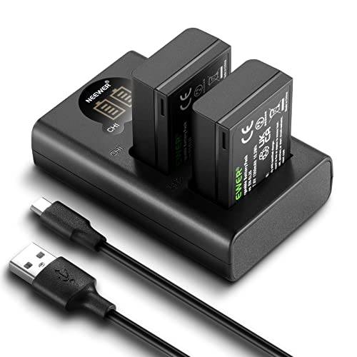 NEEWER EN-EL25 ersättningsbatteri och USB-laddarset, 2-pack 1350 mAh batterier och dubbla kanaler USB-laddare typ C, kompatibel med Nikon Z30 Z50 ZFC kamera 4241 EN-EL25 batteri MH-32 laddare