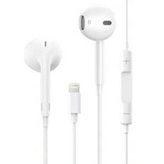 Kompatibel Kompatibel med iPhone 14/13/12/11/XR/XS/X/8/7/SE/Pro/Pro Max, Trådbundna hörlurar kompatibla med Apple Lightning, Trådbundna hörlurar In-Ea - Vitt (En-Storlek)