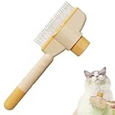 Cat Hair Knot Comb | Pet Hair Removal Comb | Large Dog Flea Cleaning Comb | Button Function Pet Comb | Loose Hair Removal Tool Durable Steel Needle Design ABS For Shedding Pet Grooming Combs