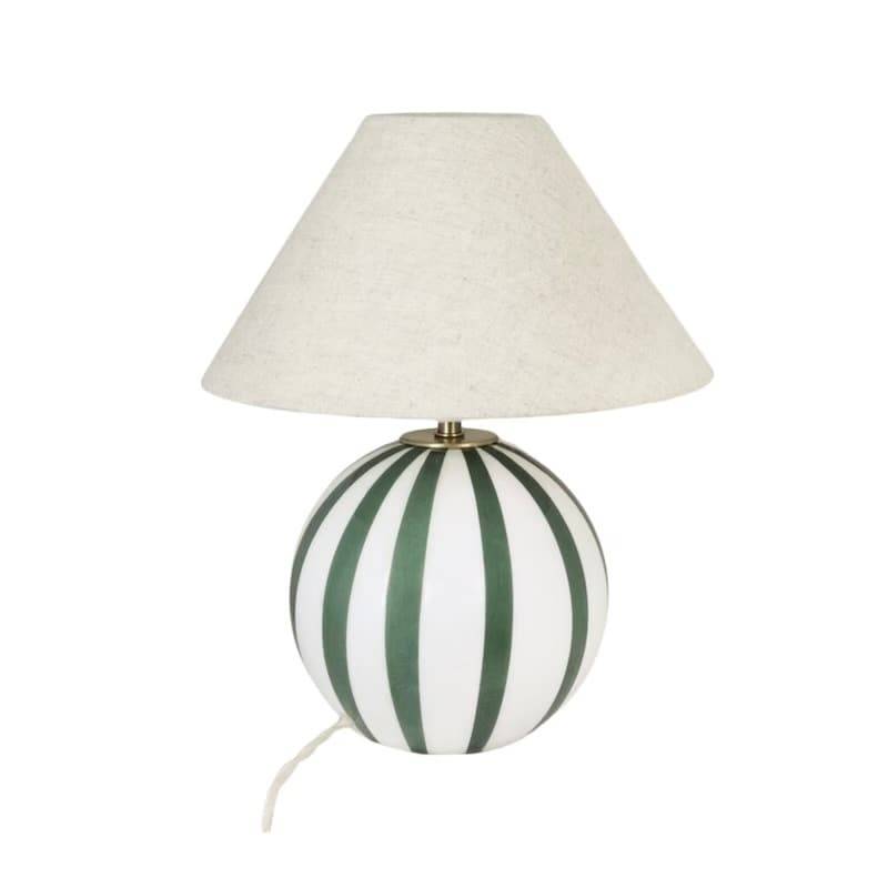 Strömshaga Alba bordslampa grön/vit, beige skärm